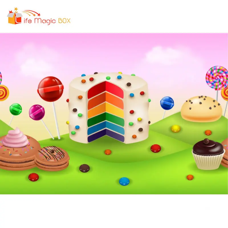 LIFE MAGIC BOX Candyland торт Детский фон для детской фотосъемки на день рождения видео|Фон