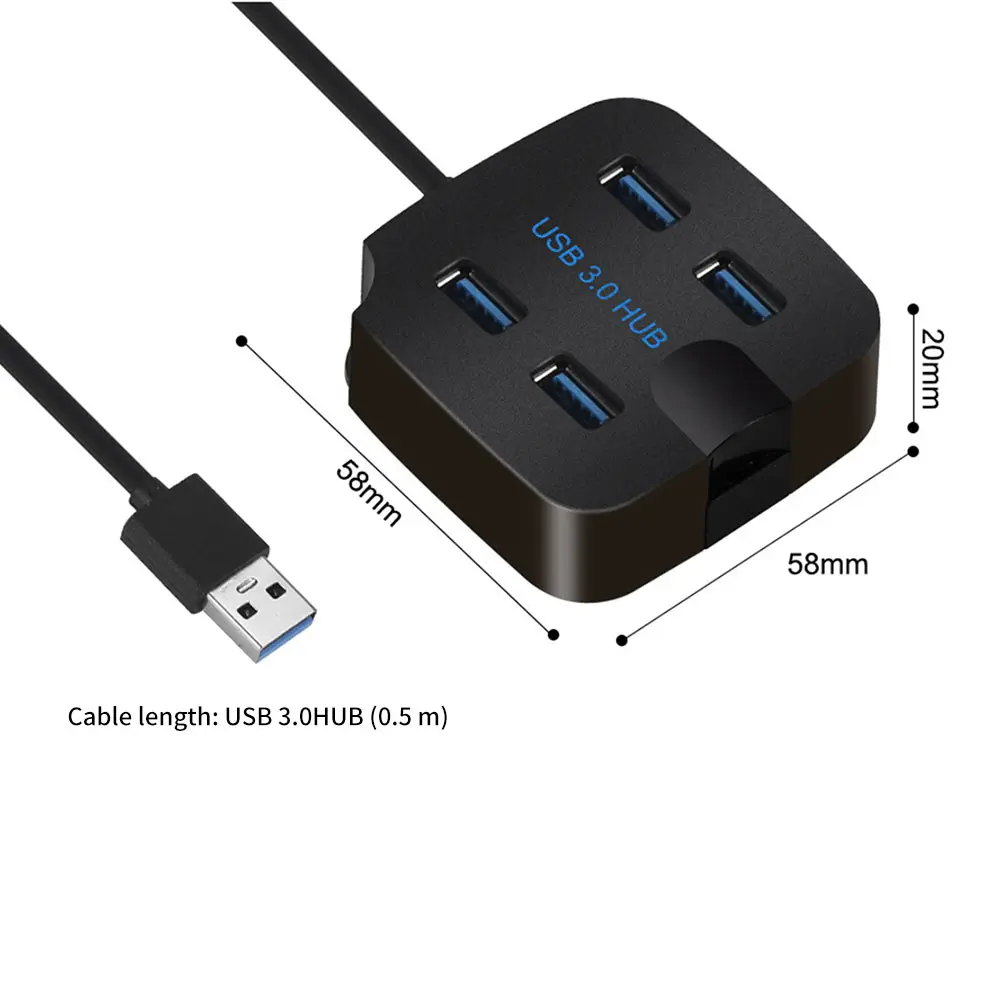 Usb-хаб USB 3,0 концентратор 2,0 Мульти USB разветвитель адаптер 4 Порты Скорость мини несколько Usb3.0 хаб порт USB-концентратор Эспандер для ПК
