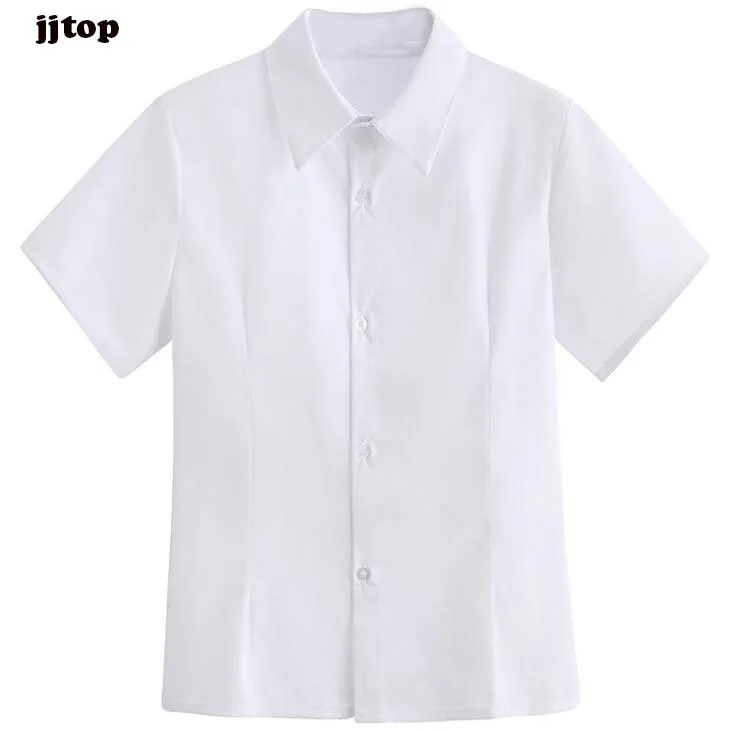 short sleeve Японская школьная форма JK с коротким рукавом и точечным вырезом, приталенная рубашка | японская ортодоксальная рубашка | милый воротник Питера Пэна - Цвет: short sleeve