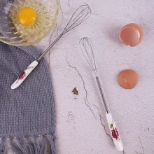 Напрямую от производителя, фарфоровой ручки для яиц, пружинный венчик для яиц, металлическая ручка для яиц, ручная мешалка из нержавеющей стали