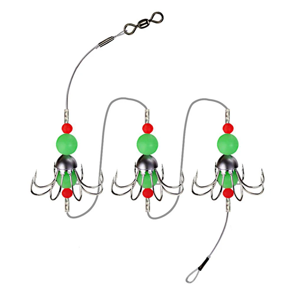 Рыболовный светящийся Осьминог крючок рыболовная приманка Тэкс приманка джиг крючок червь портативный зеленый рыболовные крючки