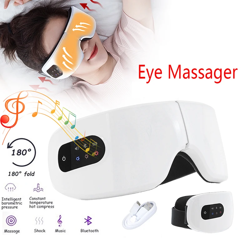 4d Smart Electric Vibration Eye Massager Bluetooth Music Fatigue Relief