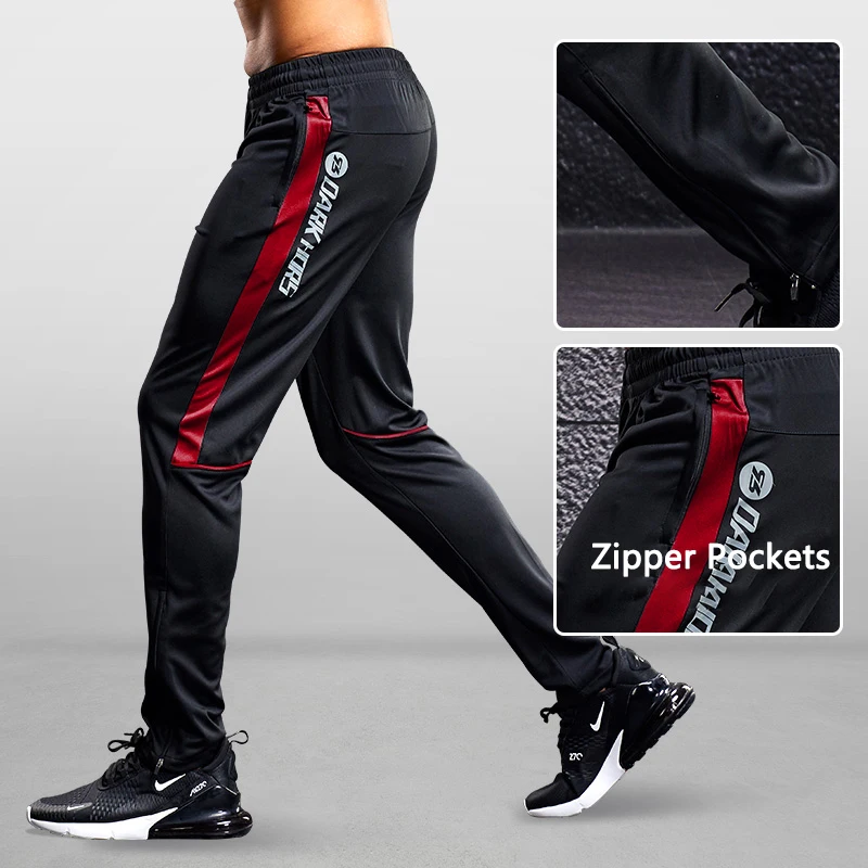 Soccer Pants Soccer Training Pants Sport Pants Men Athlete Sports Jogger Training Track Fitness Casual Pants Trousers with Zippered Pockets