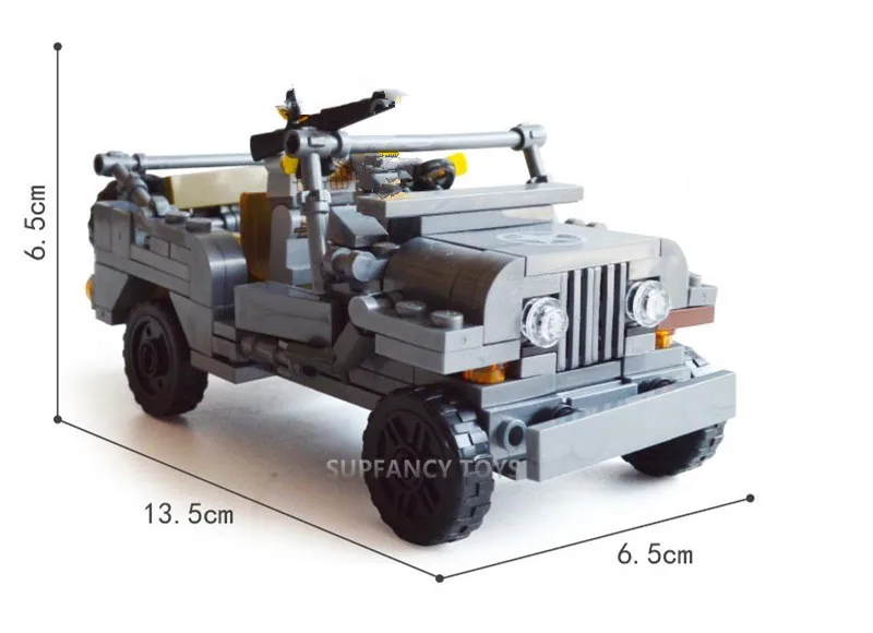 199 шт. военный Американский Армейский Джип Willys MB Airborne Car WW2 строительные блоки