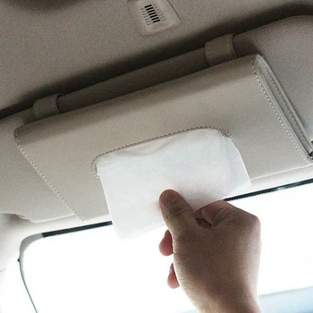 

ACar PU Leather Sun Visor Tissue Box Clip Auto Armrest Headrest Paper Towel Case Napkin Holder Interior Accessories