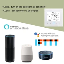 Термостат Wi-Fi Alexa центральный кондиционер Температура контроллер смарт-программируемые 4 производственного цикла трех ветровых Скорость ЖК-дисплей термостат