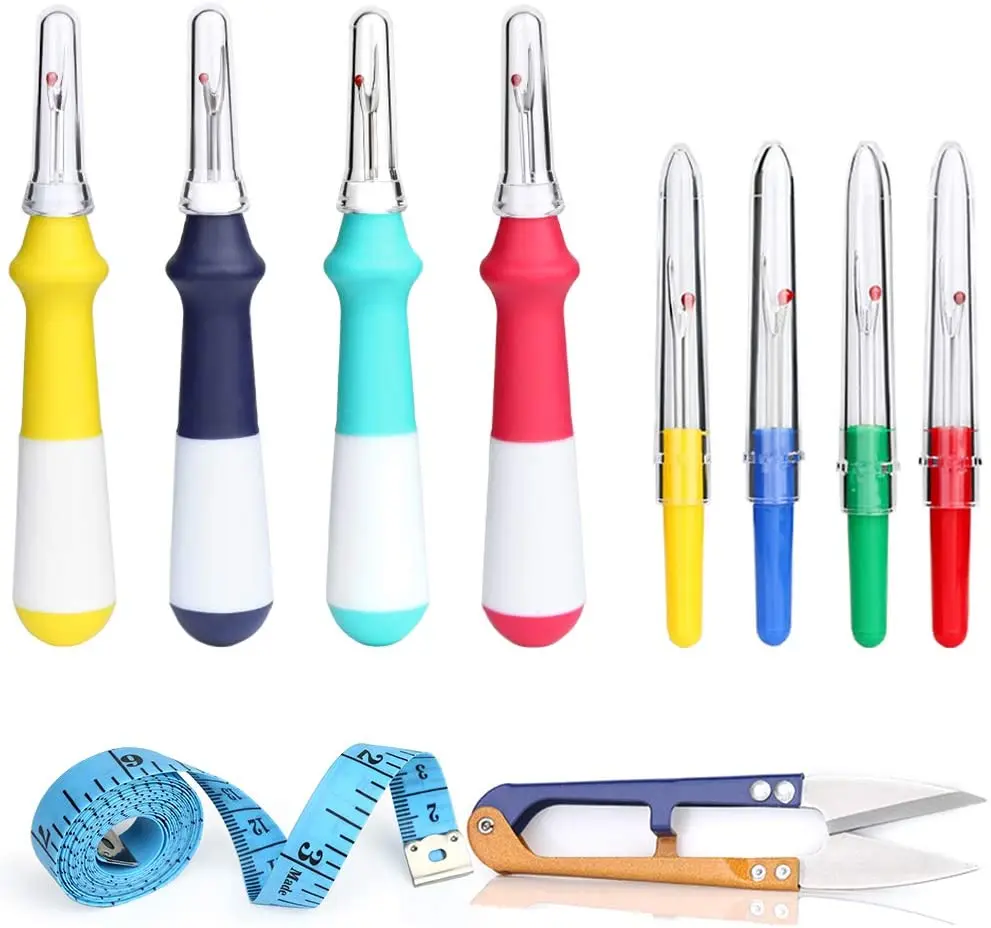 

LMDZ 10 PCS Sewing Seam Ripper Include 4 Big + 4 Small Seam Cutter Tape Measure Trimming Scissors For DIY Quilting Sewing Tools