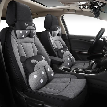 

kokololee Custom FLAX car seat covers set For Cadillac SRX ESCALADE ATS SLS CTS XTS CT6 XT5 XT4 Automobiles Seat Covers car seat