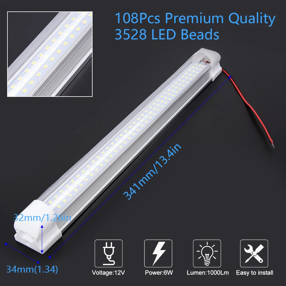 Дом на колесах 12 В 12 Вт светодиодный внутренняя световая панель полосы лампы 6000 К белый прочный