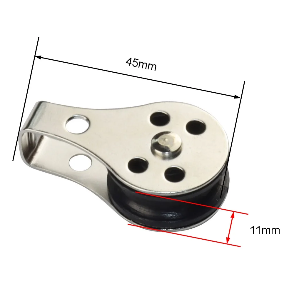 5PCS Stainless Steel 316 Pulley 25mm Nylon Blocks Rope Marine Hardware For Kayak Canoe Boat Anchor Trolley Kit  2mm To 8mm Rope
