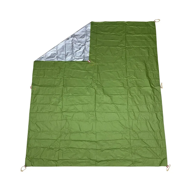 15D Nylon Silicone Silver Coated Tarp 210x150CM Ultralight Sun Shelter Camping Mat Tent Footprint