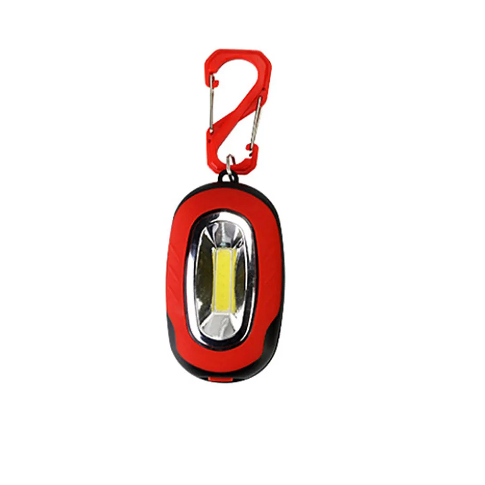 1Pcs Portable Mini COB LED Keychain Flashlight Key Chain Keyring Torch Light Lamp with Carabiner for camping hiking fishing 1024
