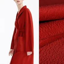 Качественное шерстяное пальто 150 см шириной 820 г/м, красное, двустороннее, волнистое, Осеннее и зимнее, верхняя одежда, ткань E1142