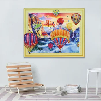

Meian 5D Diamond Painting Fire Balloon Drill Special Shaped Diamond Mosaic Sets Diamant DP Kits Diamond Embroidery Landscape