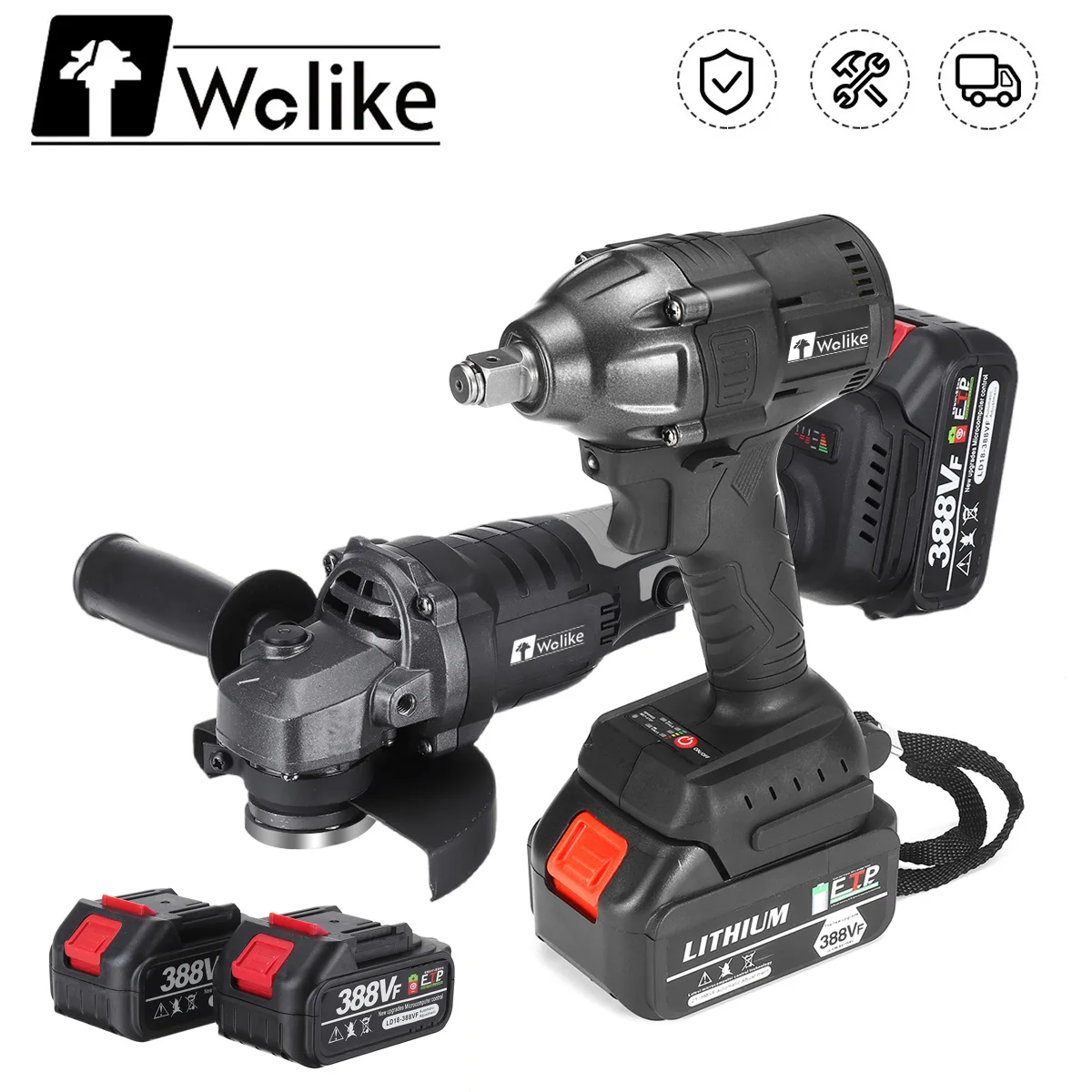 388VF 850N.m Brushless Electric Impact Wrench Screwdriver 125MM Cordless Angle Grinder Tools Set for Makita 18V Battery | Инструменты