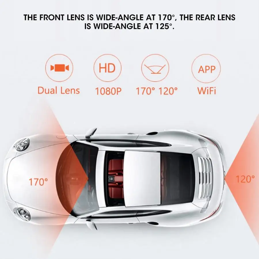 Автомобильный WiFi HD передний 1080P задний 720P Даш камера двойной объектив вождения рекордер oto aksesuar автомобильные аксессуары
