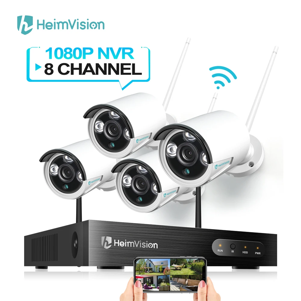 HeimVision HMB41MQ Security Camera System NVR Kit 8CH 1080P CCTV Wireless 4/6PCS Outdoor P2P Set 24/7 Video Surveillance Cam Set