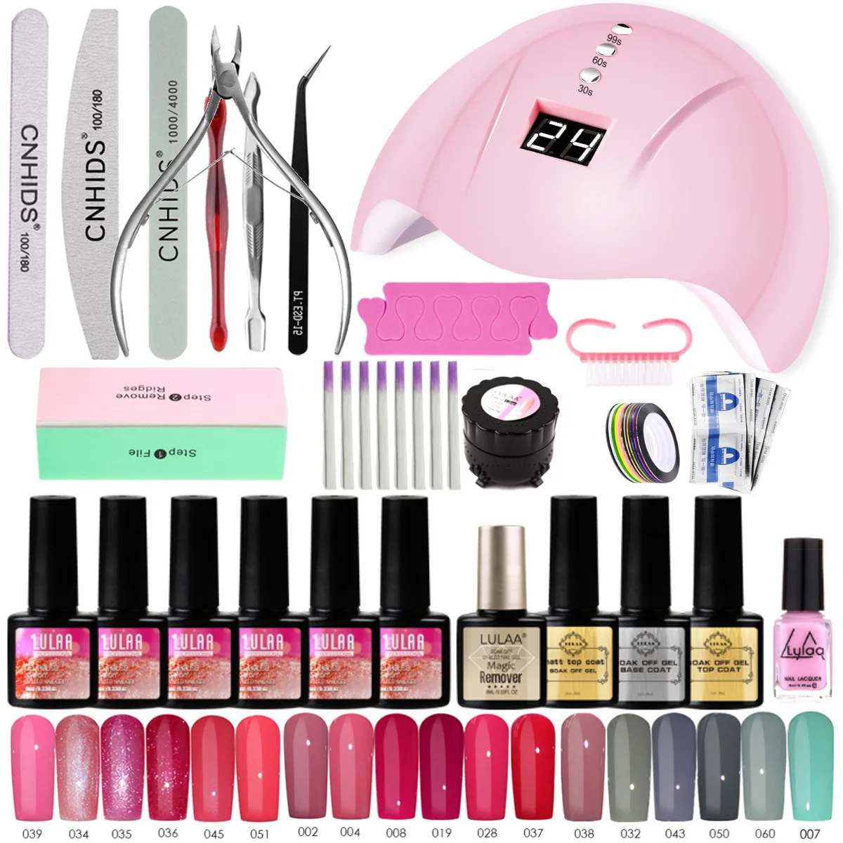 Маникюрный набор с светодиодный usb-лампой набор фенов для маникюра инструменты для маникюра наборы для ногтей Гель-лак для ногтей для удаления лака