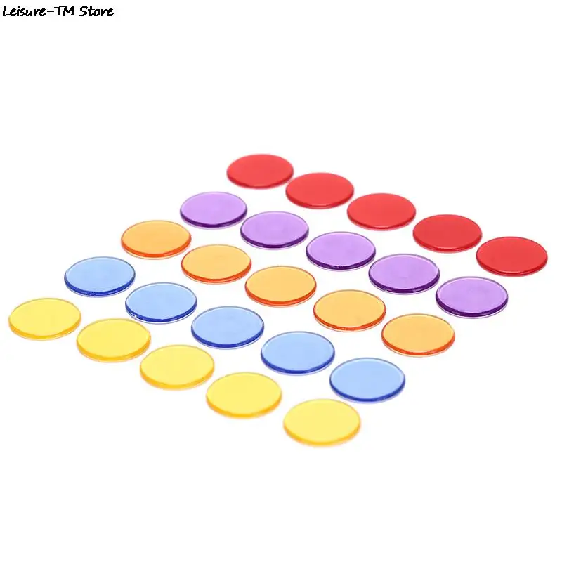 100Pcs/Lot Bingo Chips Markers for Bingo Game Cards Plastic Chips 5 Colors for Classroom and Carnival Games