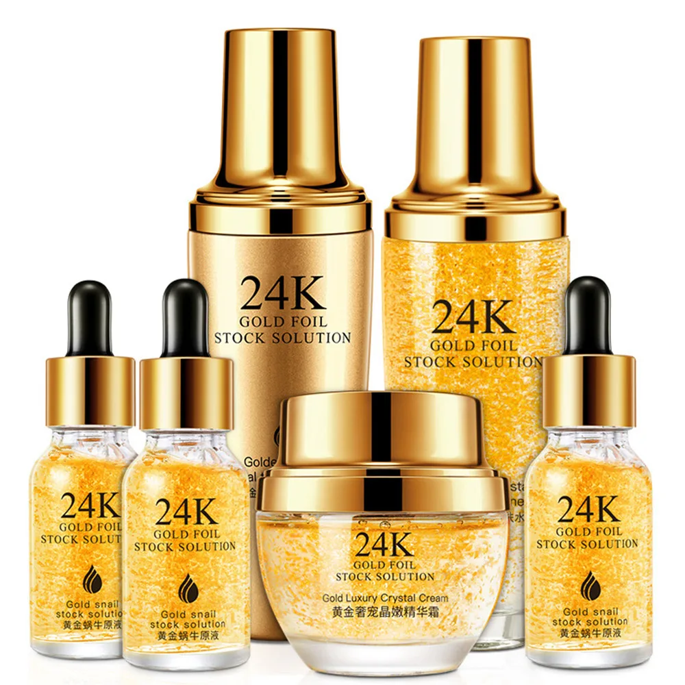 

24K Gold Hyaluronic Acid Essence Set (Toner, Essence, Essence Milk, Essence Cream) Anti-Aging and Anti-Wrinkle Deep Moisturizing