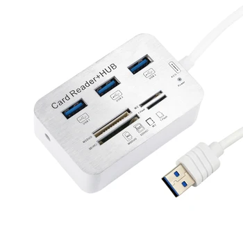 

Multifunction SD/MMC Micro SD MS/PRO/DUO M2/TF Memory Card Reader USB Hub Combo High Speed 3 Port USB 3.0 Card reader OTG HUB