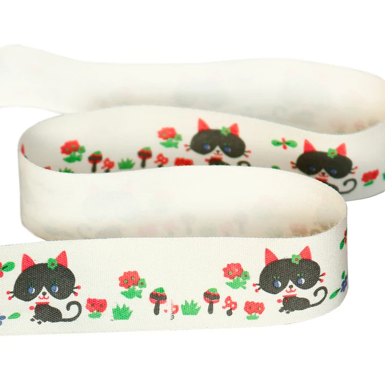 25 мм хлопок лента кошка печатная лента хлопок обычная ткань мультфильм животных ручной работы кружева DIY аксессуары для шитья одежды