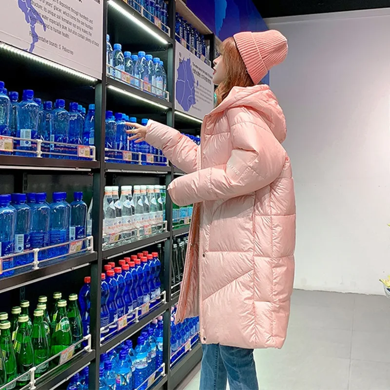 

Down Jacket Women's 2019 New Style Korean-style Mid-length Loose And Plus-sized Cotton-padded Clothes Students Cotton Coat down