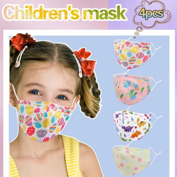 

4PCS Washable Mask for kids Childrens Face mask Reusable Cartoon Print face mask cover Protector Breathable Face Mask mascarilla