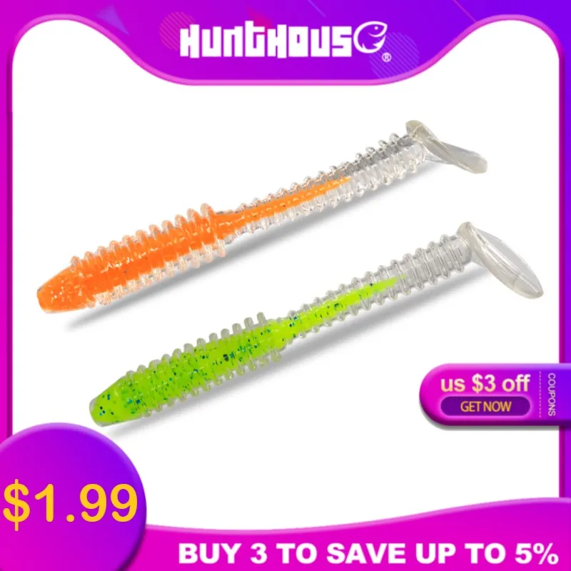 Мягкая пластиковая приманка HUNTHOUSE easy shiner, 7,5 см, 6 шт./лот, Мягкая приманка, Т-образный хвост, пластиковая приманка, воблеры, низкая цена