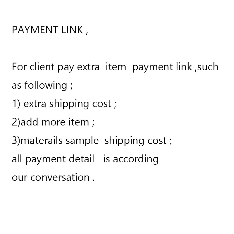 payment for extra shipping cost or service sample color |