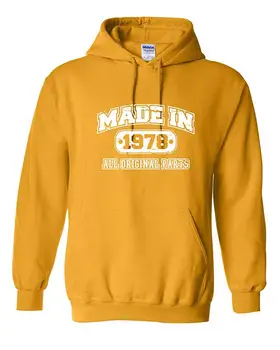 

38th Birthday Hoodie Made in 1978 Sweatshirt Mens Funny Hoodie 5XL Gold Men Women Hoodie Sweatshirt