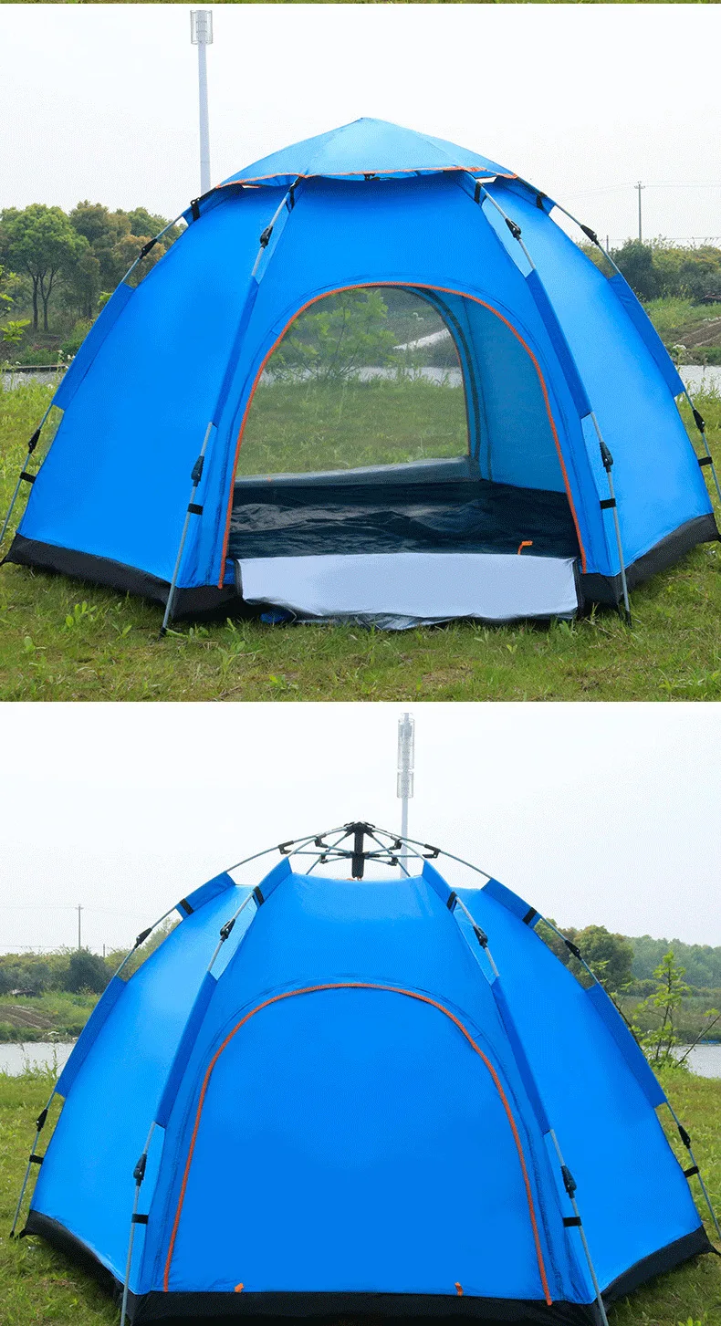 Bivy кровать наружная Автоматическая палатка мультичеловек открытый 3-5 человек Шестигранная палатка Открытый Кемпинг непромокаемая Весенняя палатка природа туристическая палатка