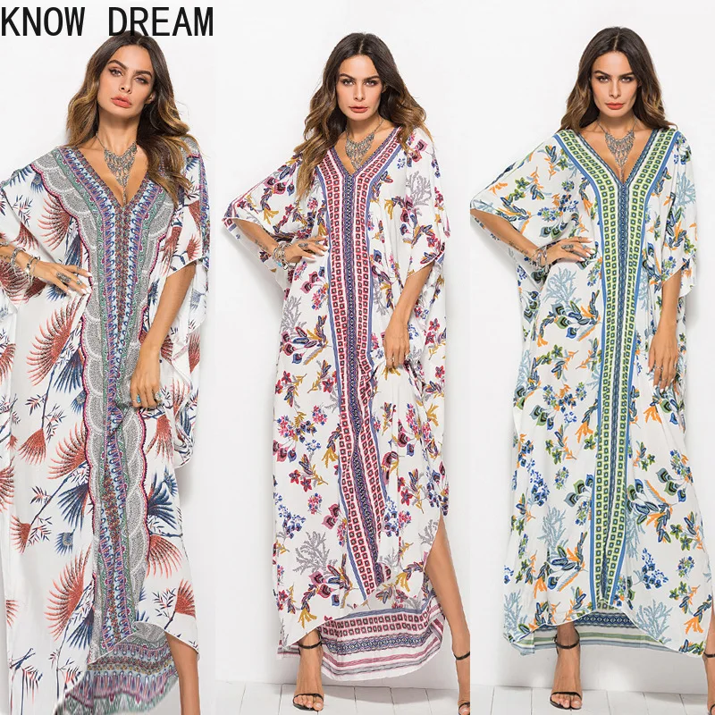 KNOW DREAM Women Dress Fashion Bat Sleeve Robe Summer French | Женская одежда