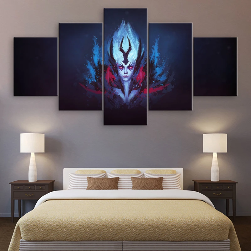 Modern HD Print 5 Pieces Game Dota 2 Queen of pain Character Poster Home Decor Picture Painting On