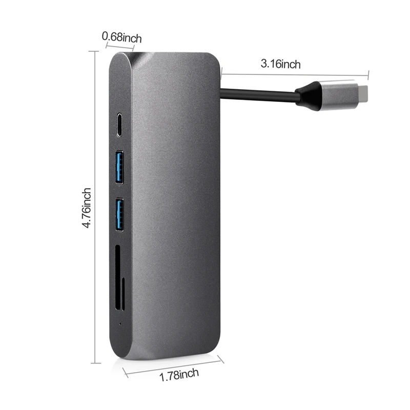 ABKT-type C-Hdmi концентратор адаптер Hdmi+ Pd+ Usb 3,0x2+ Sd/Tf конвертер для Macbook Pro/Pc/Switch/Meeting/Game