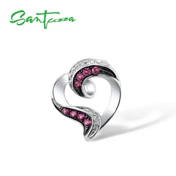 

SANTUZZA Silver Pendant For Women 925 Sterling Silver Charming Rhodolite Garnet & White Sapphire Delicate Fashion Fine Jewelry