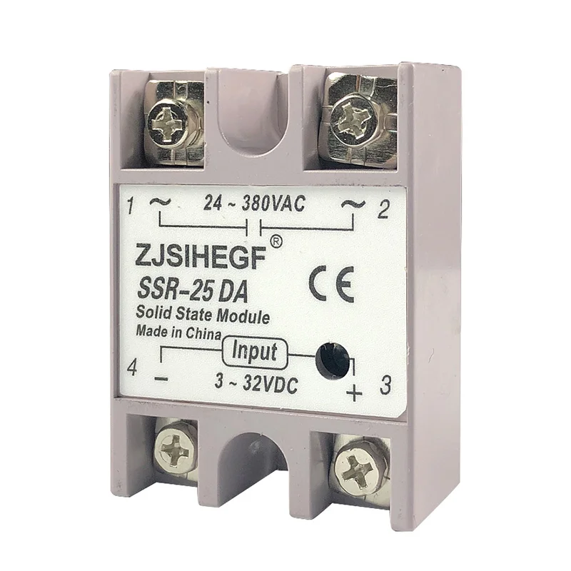 SSR-25DA твердотельное реле 25А модуль 3-32 В DC вход 24-380 В AC SSR 25DA реле для температурного контроллера