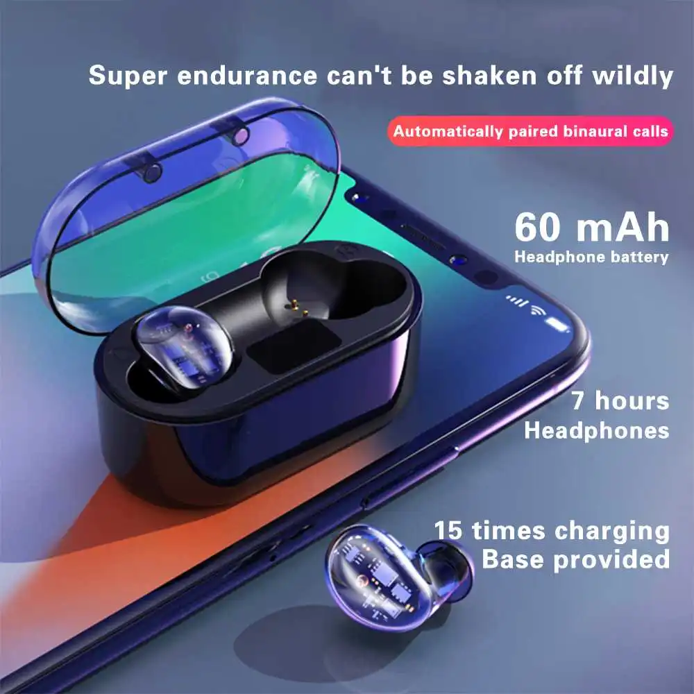 LEORY X7 TWS Беспроводные bluetooth 5,0 наушники HiFi бас активный шумоподавление сенсорное управление прозрачные наушники с микрофоном