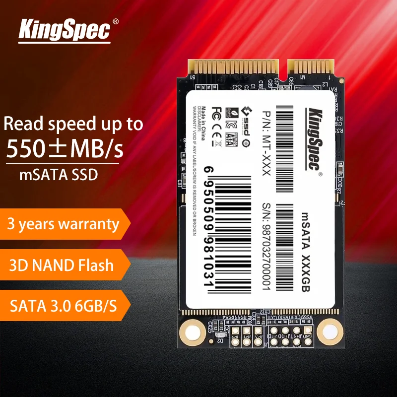 KingSpec mSATA SSD диск 1 ТБ 64 Гб 128 ГБ 256 512 Mini SATA III Внутренний твердотельный жесткий для