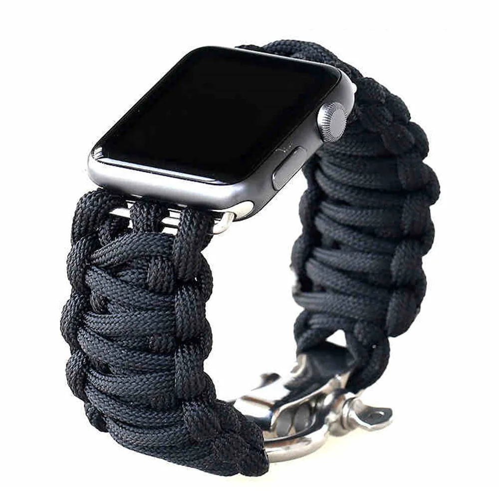 Нейлоновый ремешок для Apple Watch 5 44 мм 40 IWatch 42 38 спортивный браслет выживания на