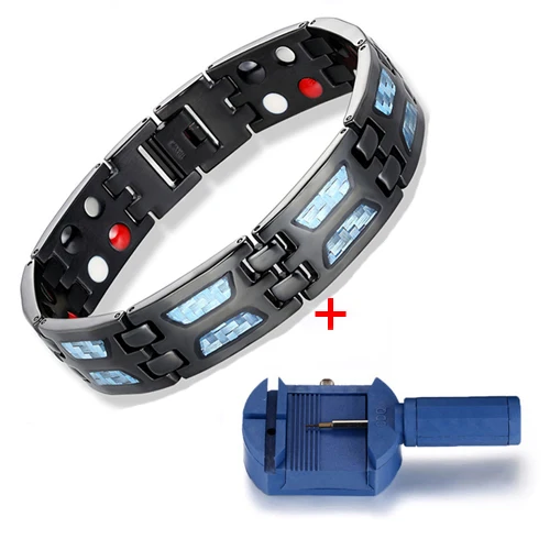 bracelet with tool Oktrendy 4 в 1 титановый магнитный энергетический Браслет power Bio браслет для здоровья обезболивающий магнит для здоровья мужские браслеты Новинка - Окраска металла: bracelet with tool