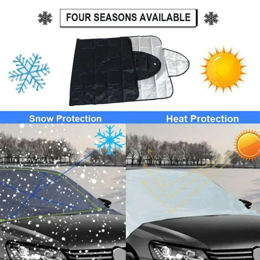 Car Ice Protector Visor Sun Shade Front Rear Windshield Cover Block Cover Front Rear Block Window Windshield Accessories