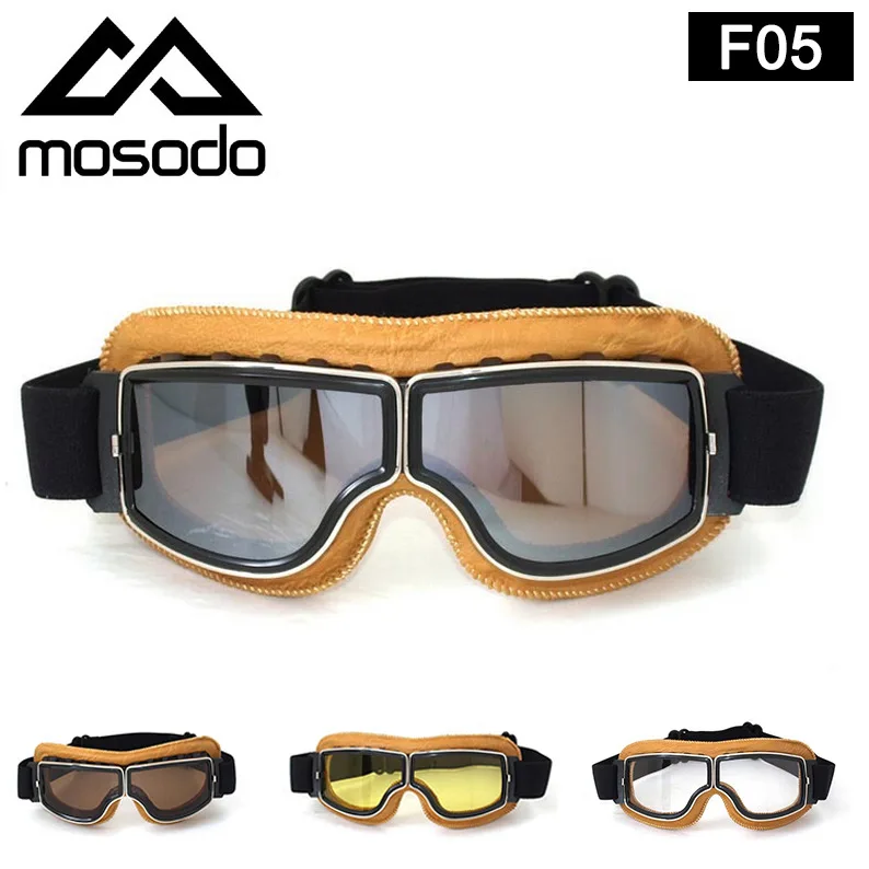 

Cross Border Retro Harley Goggles Top Grade Motorcycle F05 Yellow Skin Glasses Outdoor Sports Goggles