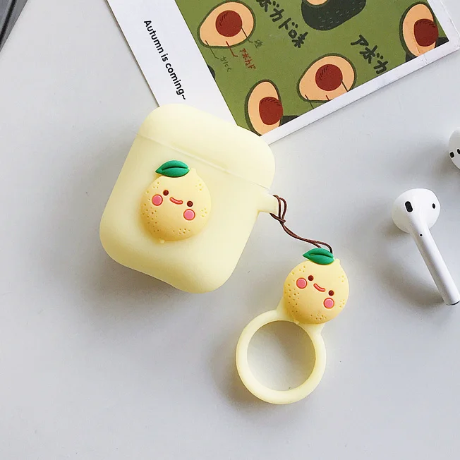 Фрукты Клубника персик авокадо наушники крышка для airpods 2 Чехол для Apple беспроводной Bluetooth наушники защитный чехол мягкий
