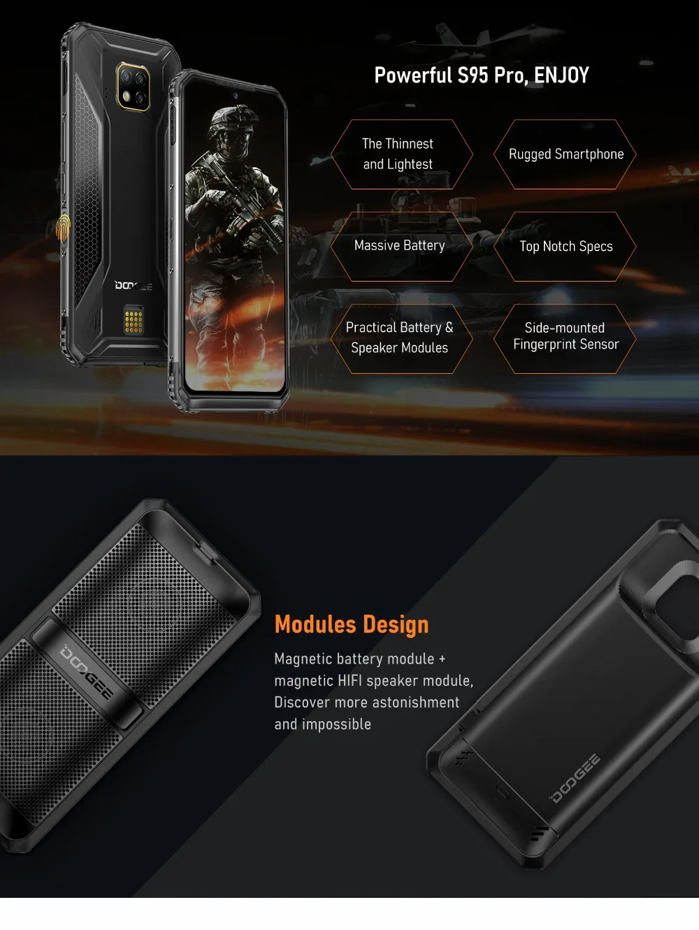 Doogee S95 Pro 8 Гб 128 ГБ IP68/IP69K Smarthone Android 9,0 Helio P90 Беспроводная зарядка 5150 мАч 48MP NFC 4G мобильный телефон