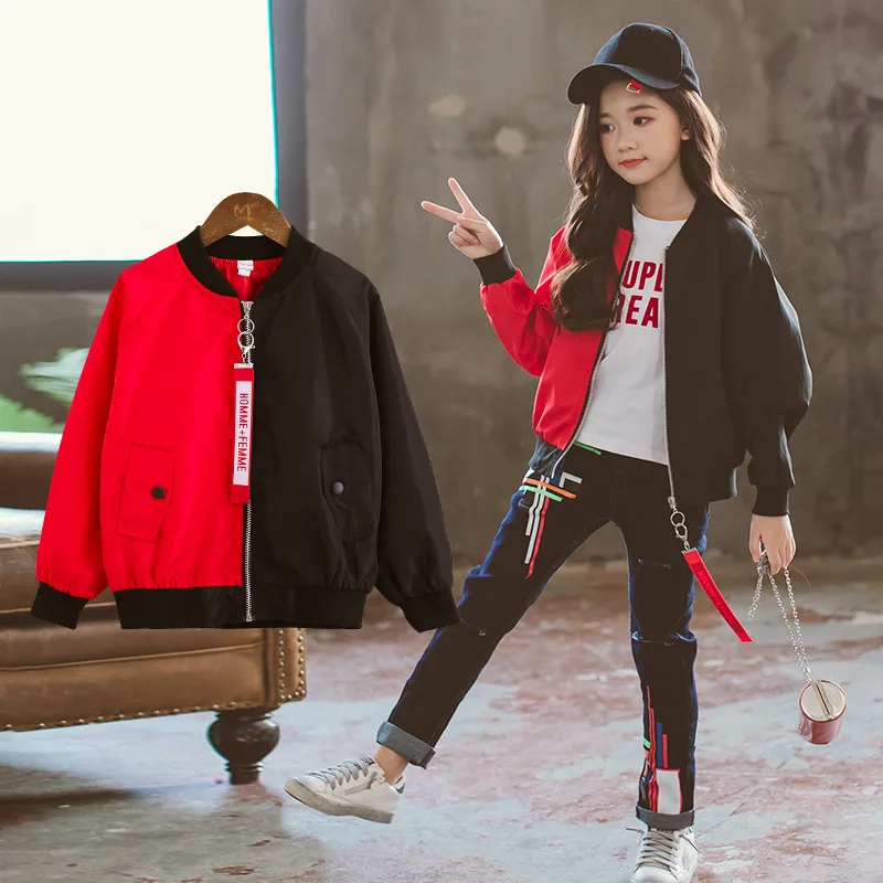 

Kids' Overcoat 2019 Spring New Style GIRL'S Coat Big Boy Casual Jacket Mixed Colors Cardigan
