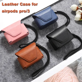 

Leather Case For AirPods Pro Case Bluetooth Earphone Cases For AirPods Pro Portable Anti-fall Cover Storage Box For Air Pod