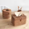 Tissue Box Eco-friendly Large Capacity Rattan Rectangular Facial Paper Holder High Toughness Space-saving Burr Free Great Boxes 1