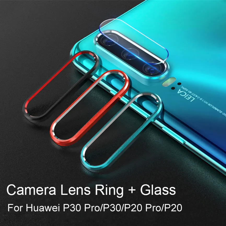2 в 1 закаленное стекло + металлическое защитное кольцо для Huawei P40 P30 P20 30 Honor 9X 20 Pro Lite