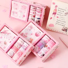 Cherry blossom сезон клейкие ленты набор розовых серий девушка сердце Рука счет 10 наклеек плюс 10 рулонов ленты рождественские подарки